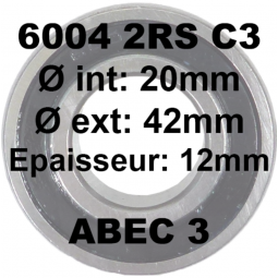 6004 2RS C3 20x42x12 ABEC 3