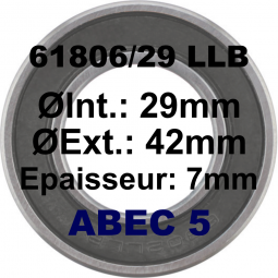 Roulement 61806/29 LLU LLB...